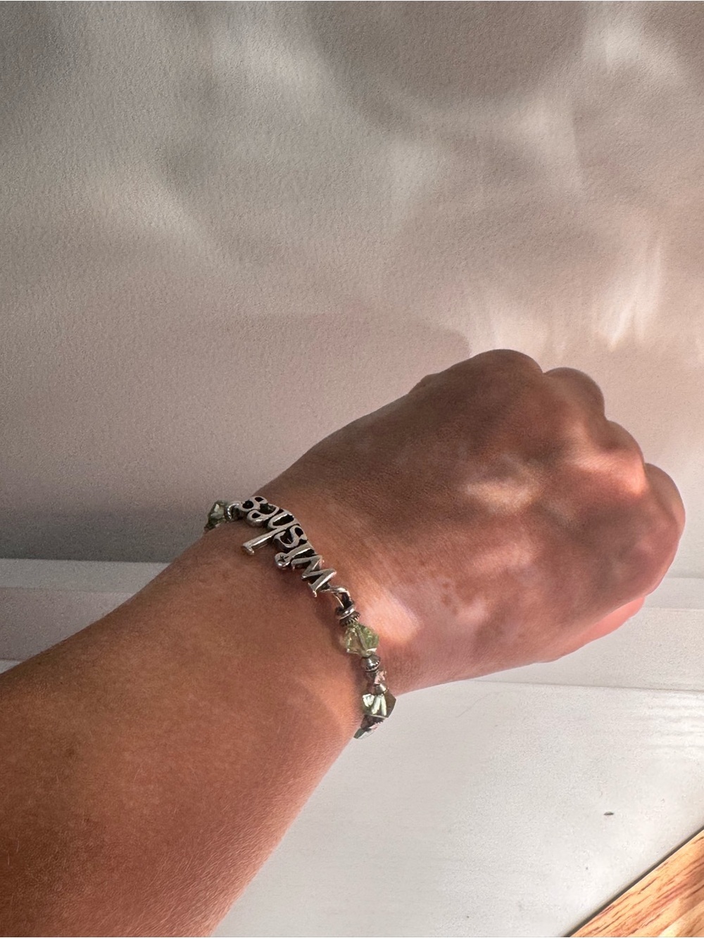 Disney Wishes Green Crystal and Silver Beaded Bracelet - Picture 2 of 3
